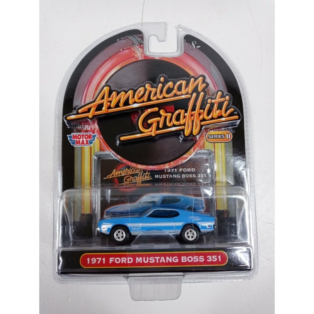 New MotorMax 1/64 Die Cast 1971 Mustang Boss 351 American Graffiti Series II